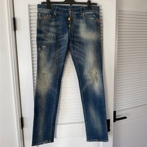 Blue Dsquared2 Jeans with Rare Neon Embellishments